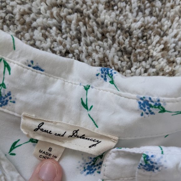 🛍️ BUNDLE ONLY | Jane and Delancey blue floral blouse small - Picture 6 of 11